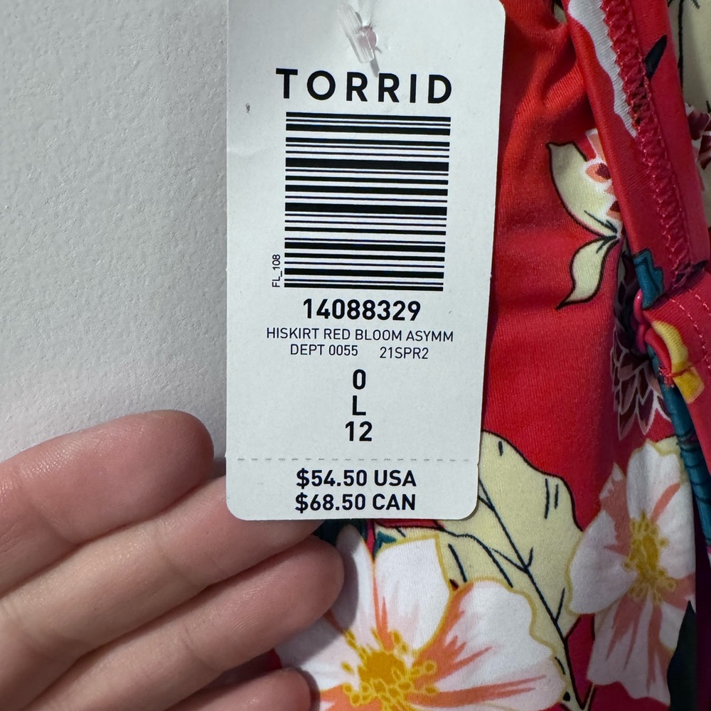 High Rise Mid Length Side Tie Swim Skirt With Brief